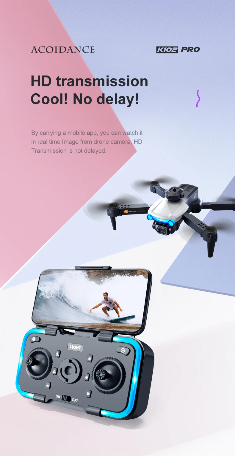 K102 Pro Drone - UAV رباعية الاتجاه OA 4K كاميرا مزدوجة واي فاي RC هليكوبتر FPV تحديد المواقع التدفق البصري لعبة التصوير الجوي بدون طيار هدية 17 K102 Pro Drone, acoidance k1oz pro h