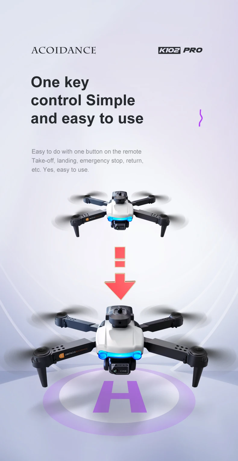 K102 Pro Drone - UAV رباعية الاتجاه OA 4K كاميرا مزدوجة واي فاي RC هليكوبتر FPV تحديد المواقع التدفق البصري لعبة التصوير الجوي بدون طيار هدية 22 K102 Pro Drone, acoidance k1oz pro one key