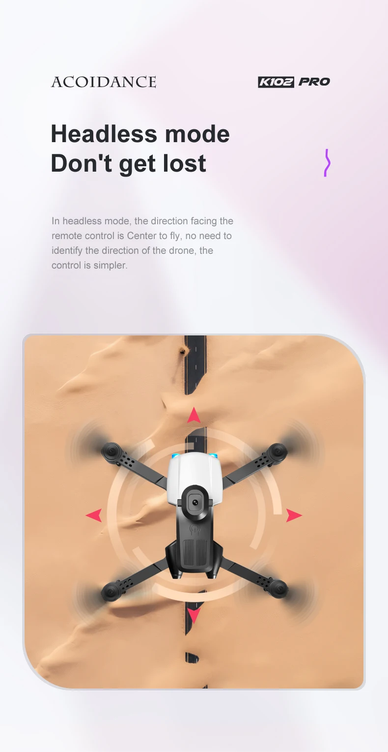 K102 Pro Drone - UAV رباعية الاتجاه OA 4K كاميرا مزدوجة واي فاي RC هليكوبتر FPV تحديد المواقع التدفق البصري لعبة التصوير الجوي بدون طيار هدية 25 K102 Pro Drone, acoidance k1oz pro headless