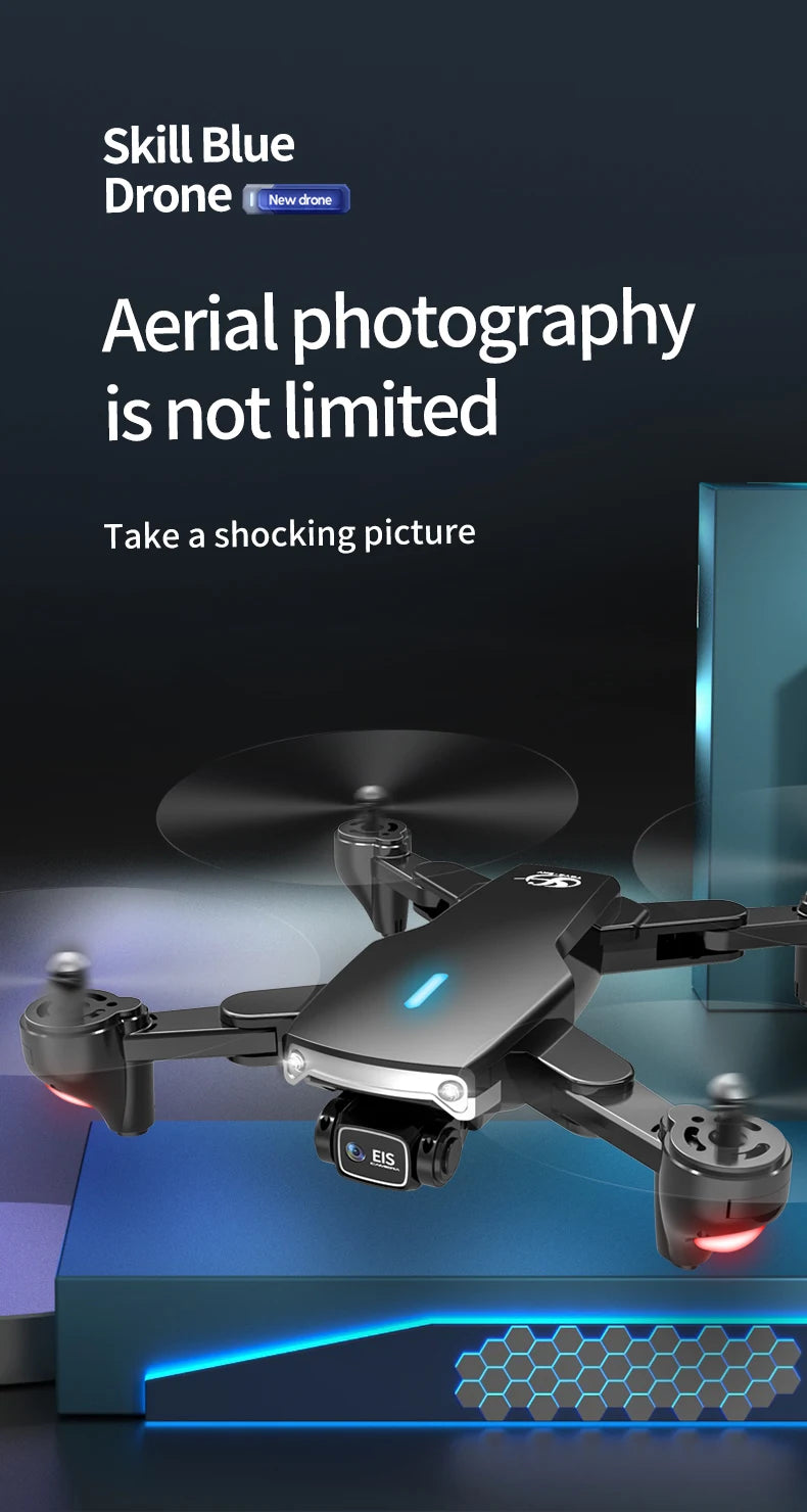S169 الطائرة بدون طيار - كاميرا ESC HD 4K واي فاي FPV كوادكوبتر ألعاب الأطفال RC هليكوبتر لعبة التحكم عن بعد للأطفال 19 S169 Drone, skill blue drone new drone aerial photography is not limited take a shocking