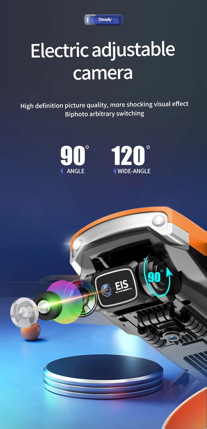 S169 الطائرة بدون طيار - كاميرا ESC HD 4K واي فاي FPV كوادكوبتر ألعاب الأطفال RC هليكوبتر لعبة التحكم عن بعد للأطفال 21 S169 Drone, steady electric adjustable camera high definition picture quality, more shocking visual effect bi