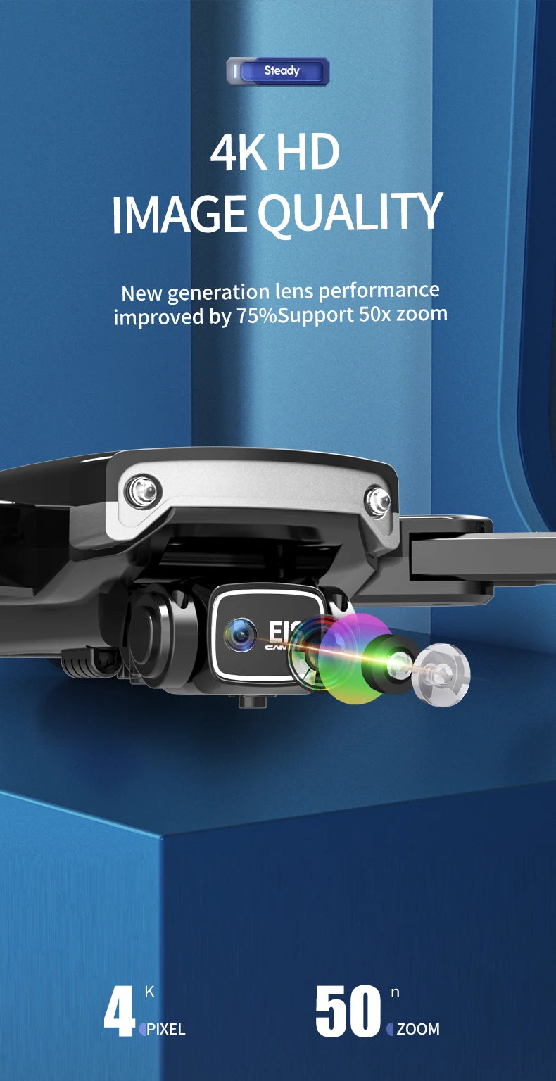 S169 الطائرة بدون طيار - كاميرا ESC HD 4K واي فاي FPV كوادكوبتر ألعاب الأطفال RC هليكوبتر لعبة التحكم عن بعد للأطفال 23 S169 Drone, steady 4khd image quality new generation lens performance improved by 7