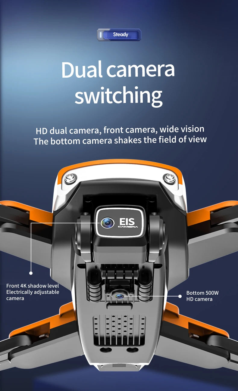 S169 الطائرة بدون طيار - كاميرا ESC HD 4K واي فاي FPV كوادكوبتر ألعاب الأطفال RC هليكوبتر لعبة التحكم عن بعد للأطفال 25 S169 Drone, steady dual camera switching hd dual camera, front camera, wide