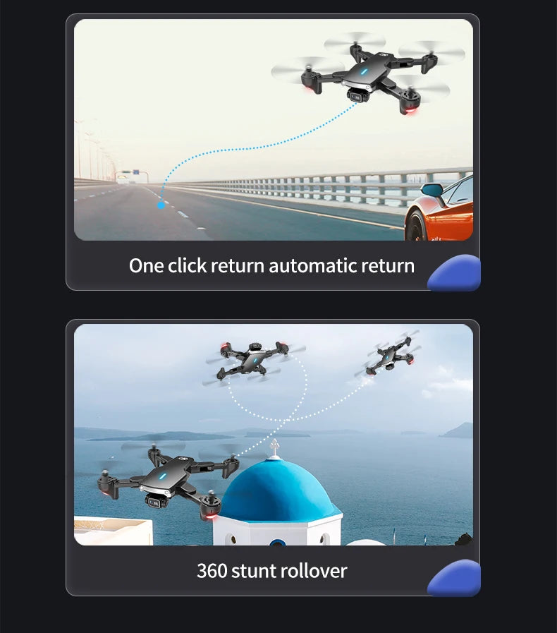 S169 الطائرة بدون طيار - كاميرا ESC HD 4K واي فاي FPV كوادكوبتر ألعاب الأطفال RC هليكوبتر لعبة التحكم عن بعد للأطفال 27 S169 Drone, one click return automatic return 360 stunt roll