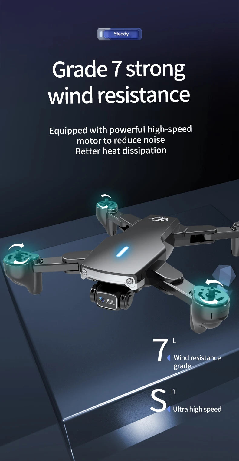 S169 الطائرة بدون طيار - كاميرا ESC HD 4K واي فاي FPV كوادكوبتر ألعاب الأطفال RC هليكوبتر لعبة التحكم عن بعد للأطفال 29 S169 Drone, steady grade 7 strong wind resistance equipped with powerful high-speed motor to