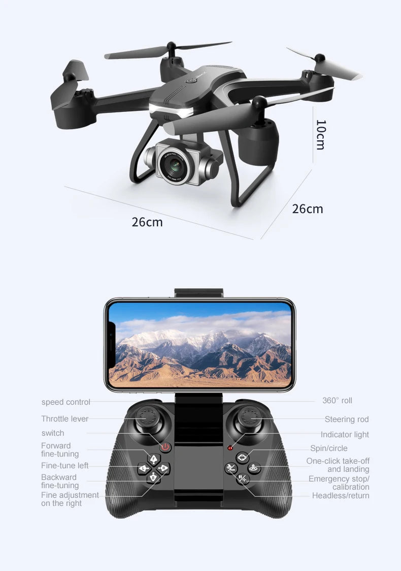 4DRC V14 Drone, fonward spinlcircle fine one-click take-