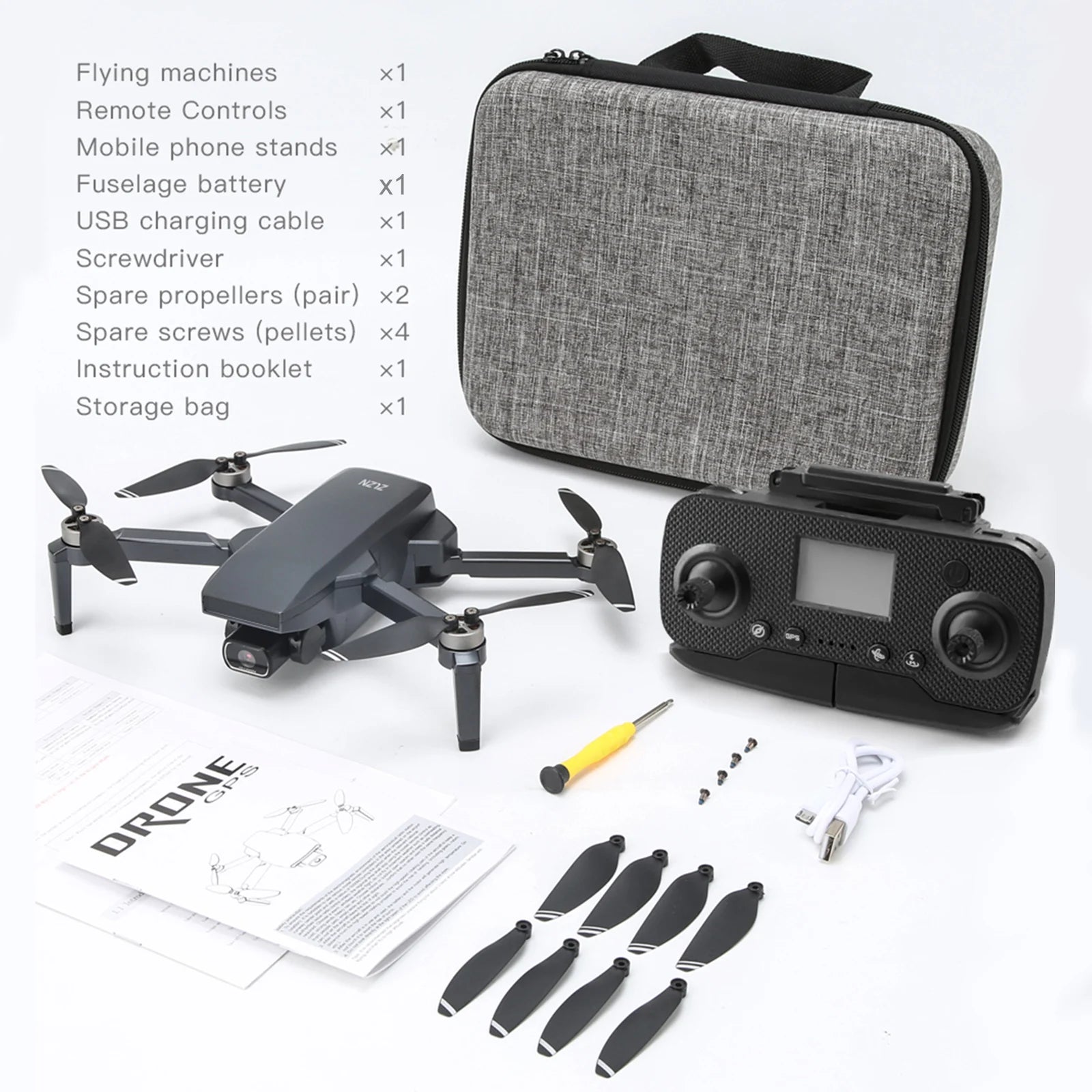 ZLL SG107 Pro Drone - GPS 4K HD كاميرا مزدوجة FPV محرك بدون فرشاة RC كوادكوبتر 1200 متر مسافة التحكم عن بعد للأولاد والبالغين 41 ZLL SG107 Pro Drone, x4 Instruction booklet x1 1di bag NE