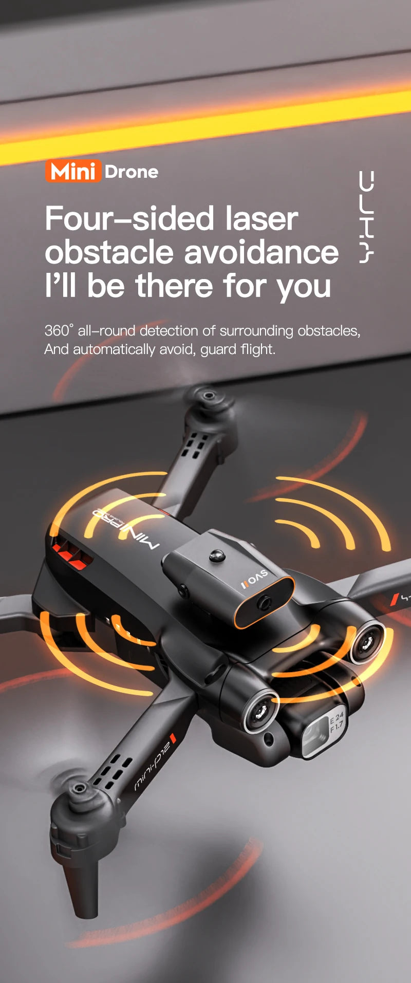 P12 Drone, mini drone four-sided laser % obstacle avoidance pii be