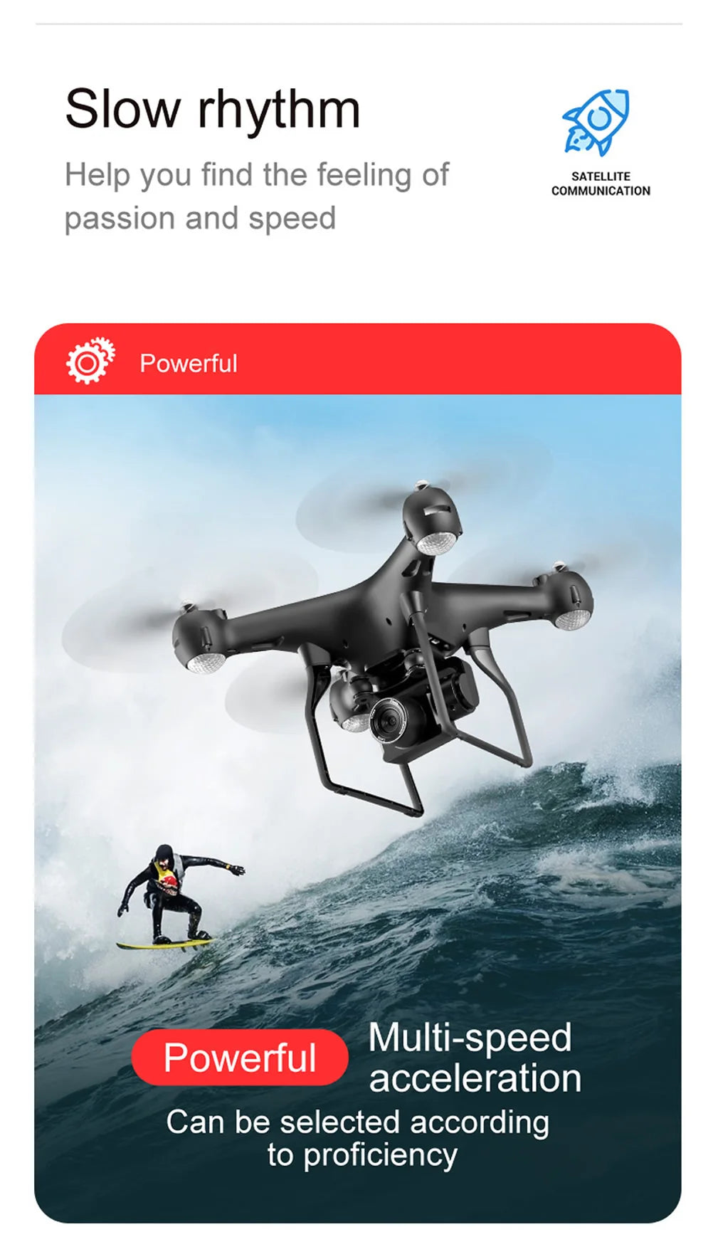New Remote Control Drone, slow rhythm help you find the feeling of satellite communication passion and speed powerful