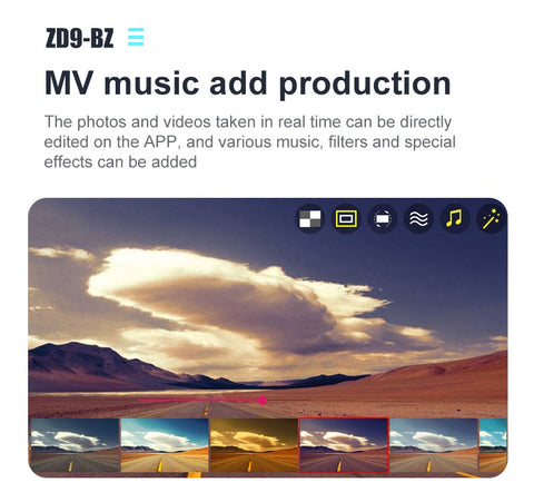 ZD9 Drone, mv music add production photos and videos taken in real time can