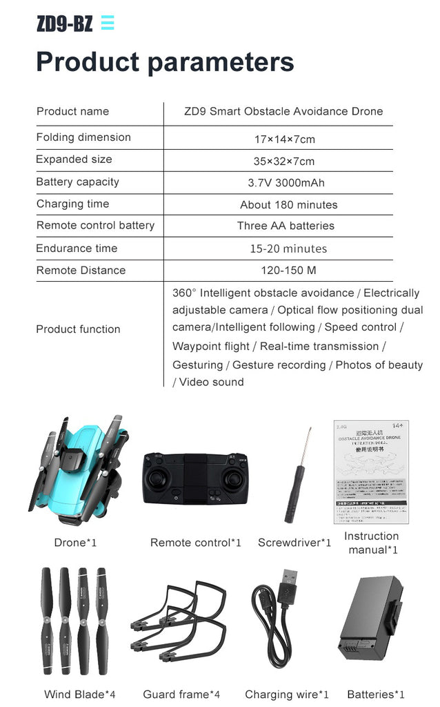 ZD9 Drone, zd9 drone features: app-controlled,fpv