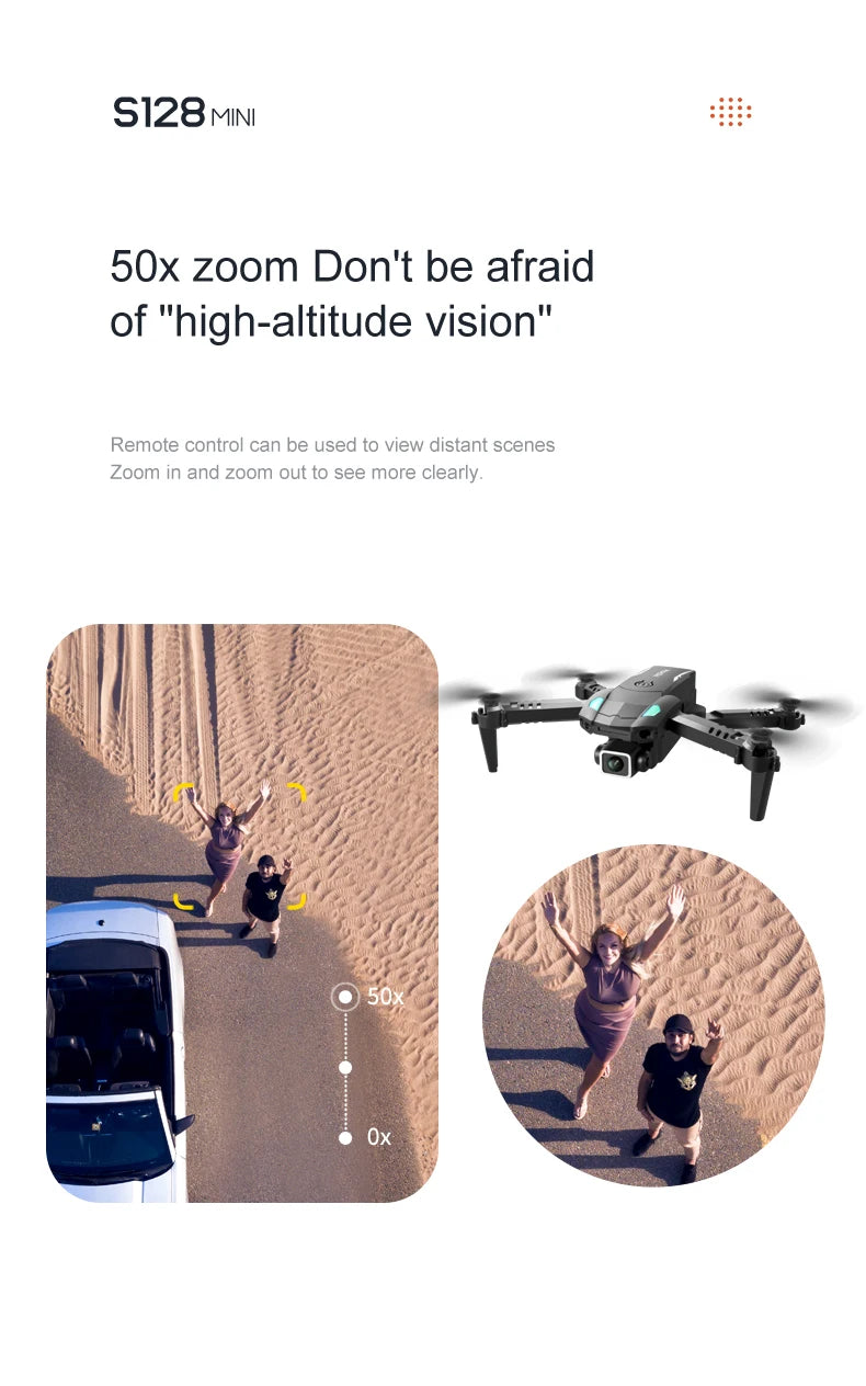S128 Drone, s128 mini 50x zoom don't be afraid of