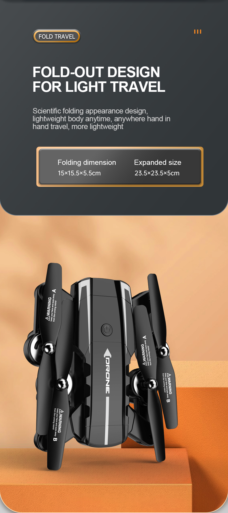 A5S Drone, fold travel fold-out design for light travel scientific folding appearance design 
