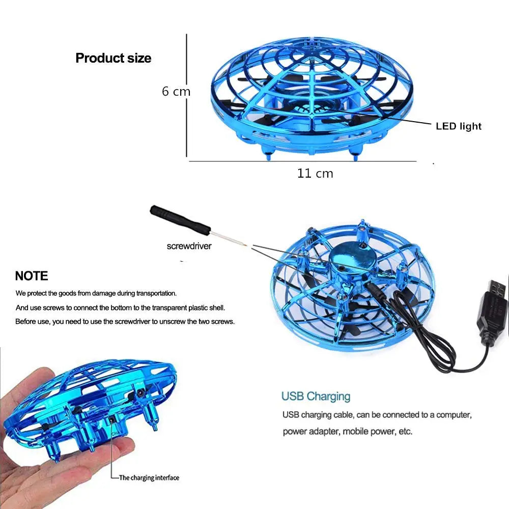 UFO Drone, product size cm led light 11 cm screwdriver note we protect the
