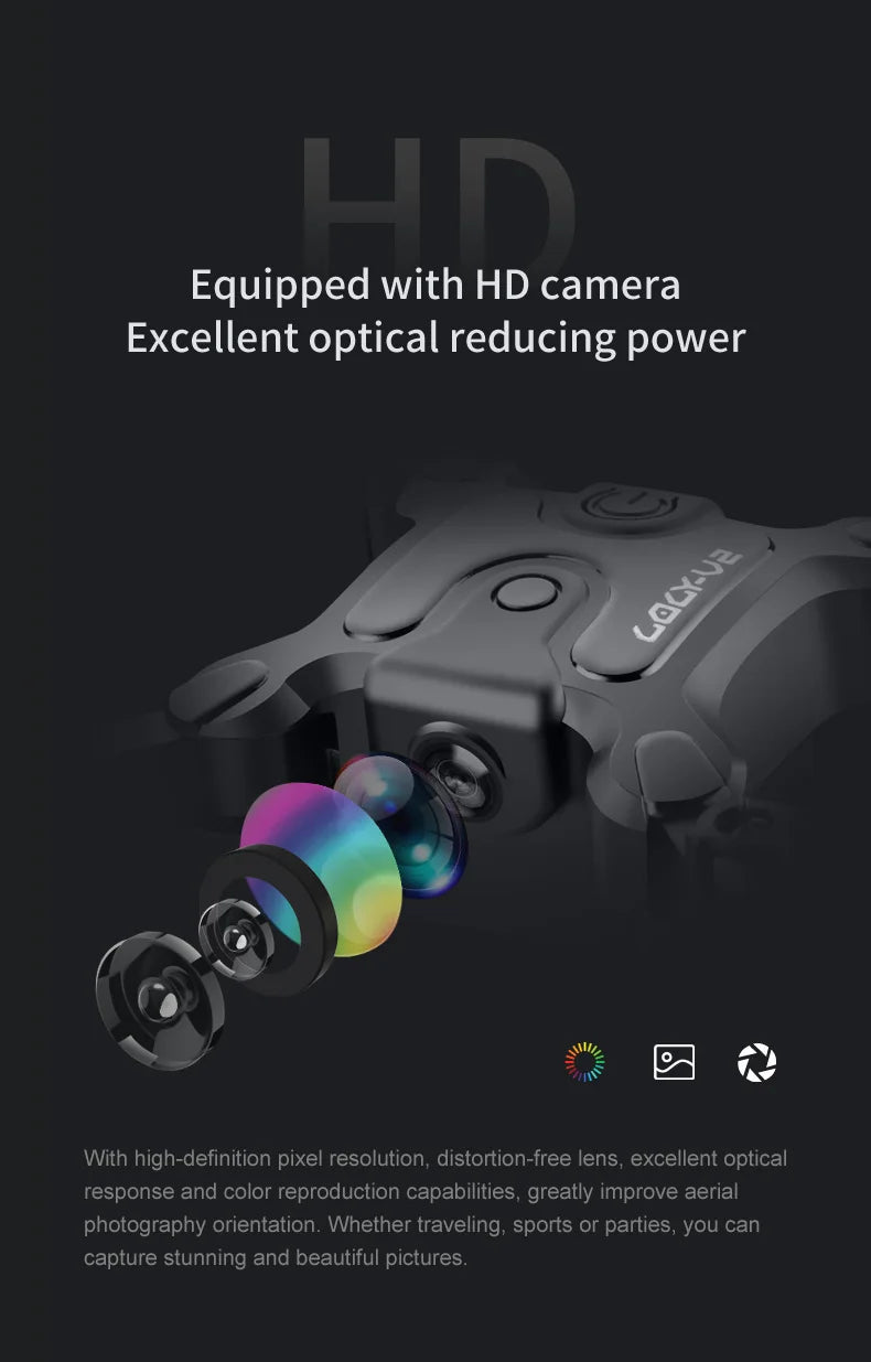 V2 Mini Drone, ud camera equipped with excellent optical reducing power with high-
