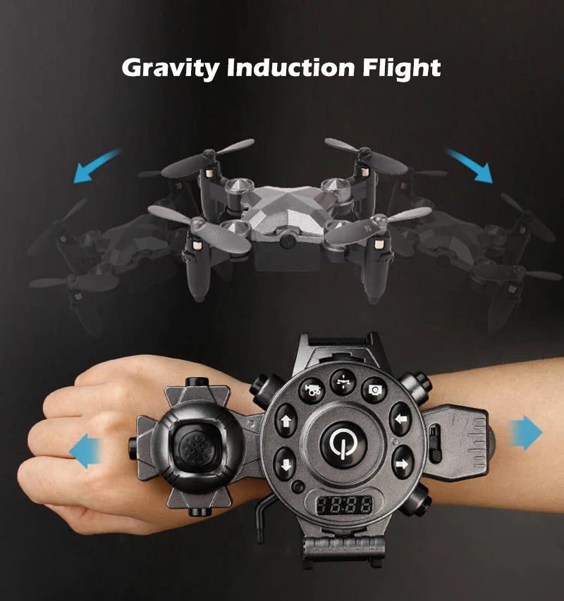 DH800 Drone, foldable mini quadcopter 360 degree rotate aerobatics watch
