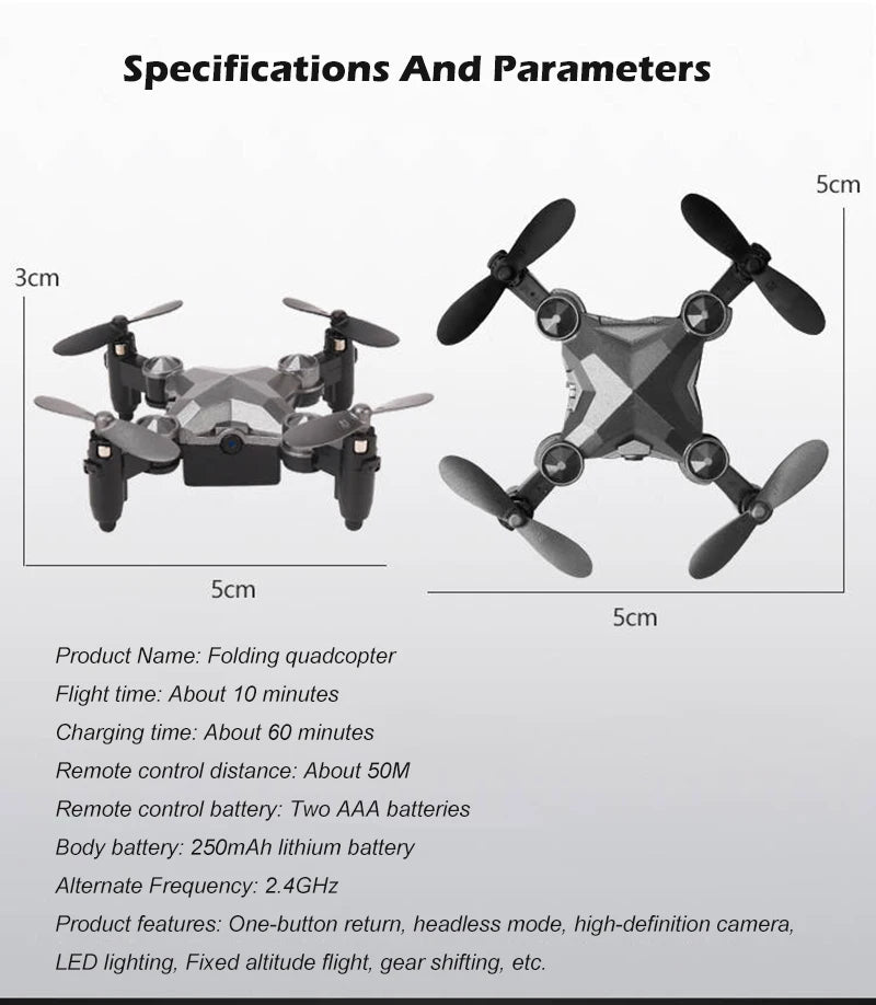 DH800 Drone, foldable quadcopter scm 3cm s