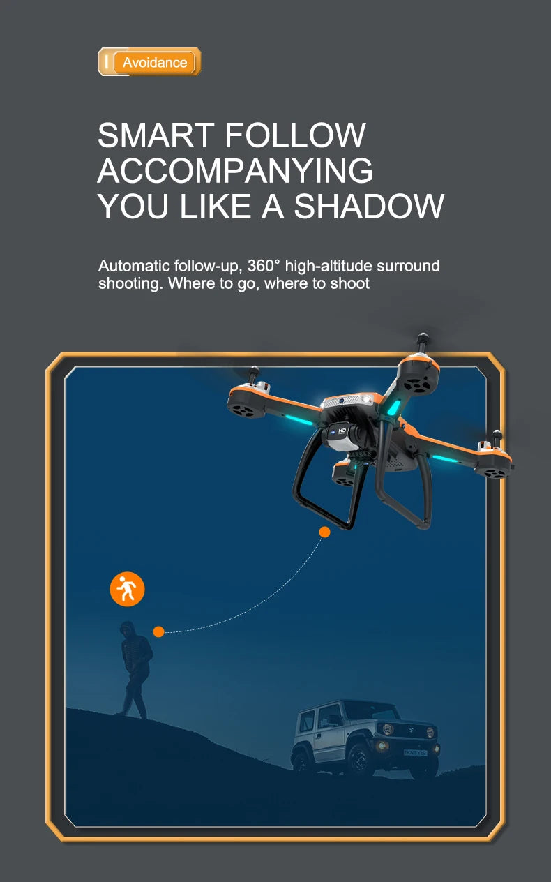 A19 Pro Drone, avoidance smart follow accompanying you like a shadow automatic follow-