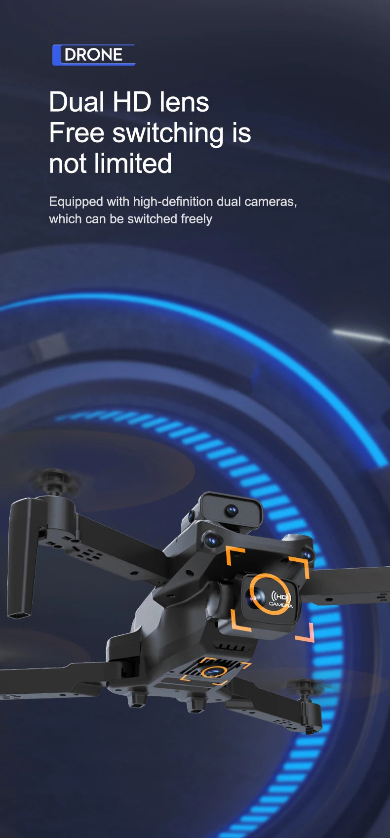 S172 Max Drone, drone dual hd lens free switching is not limited equipped with high