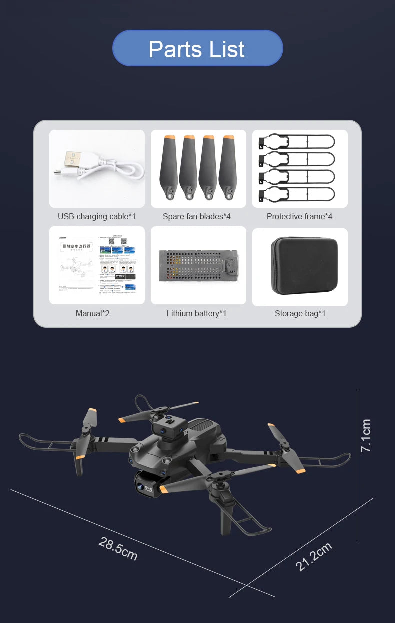 S172 Max Drone, parts list usb charging cable*1 spare fan blades*4