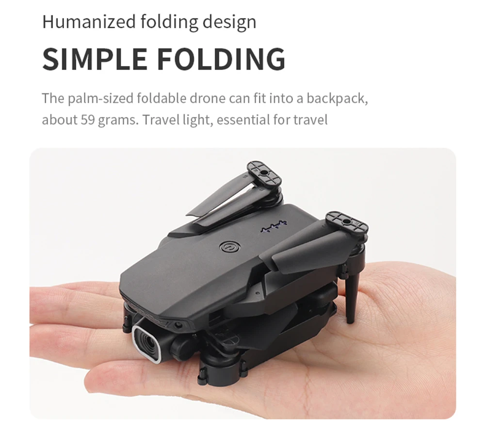 K5 Mini Drone, foldable drone can fit into a backpack; about 59 grams