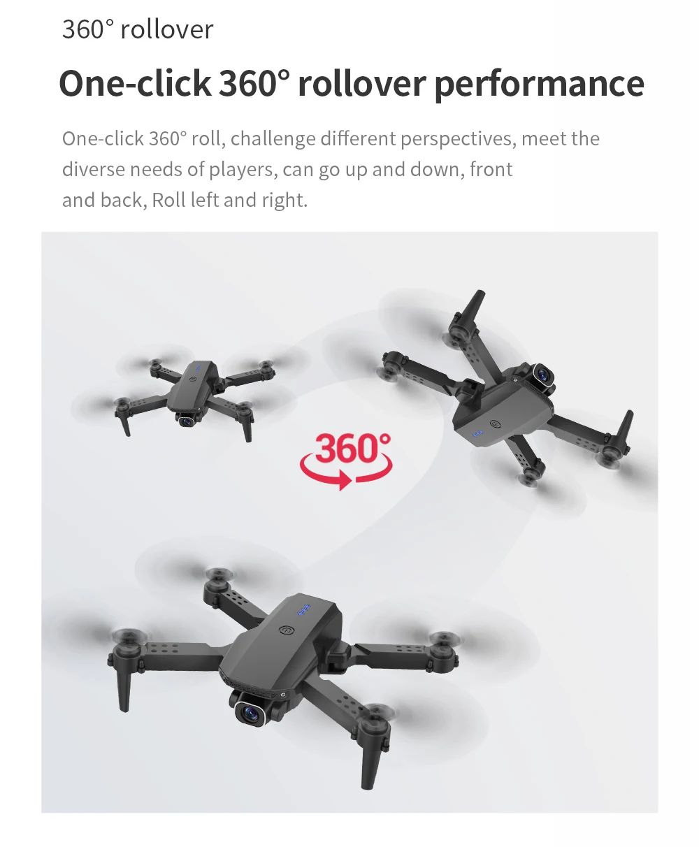 K5 Mini Drone, 3605 rollover performance one-click 3609 roll, challenge different