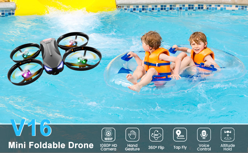 4DRC V16 Drone, vo i0bop mini foldable drone i