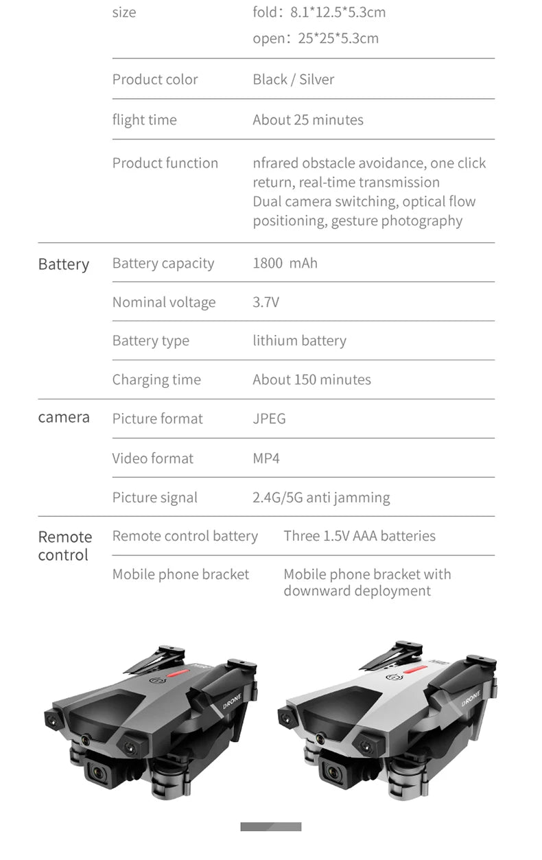 s1max drones come with wi-fi and app