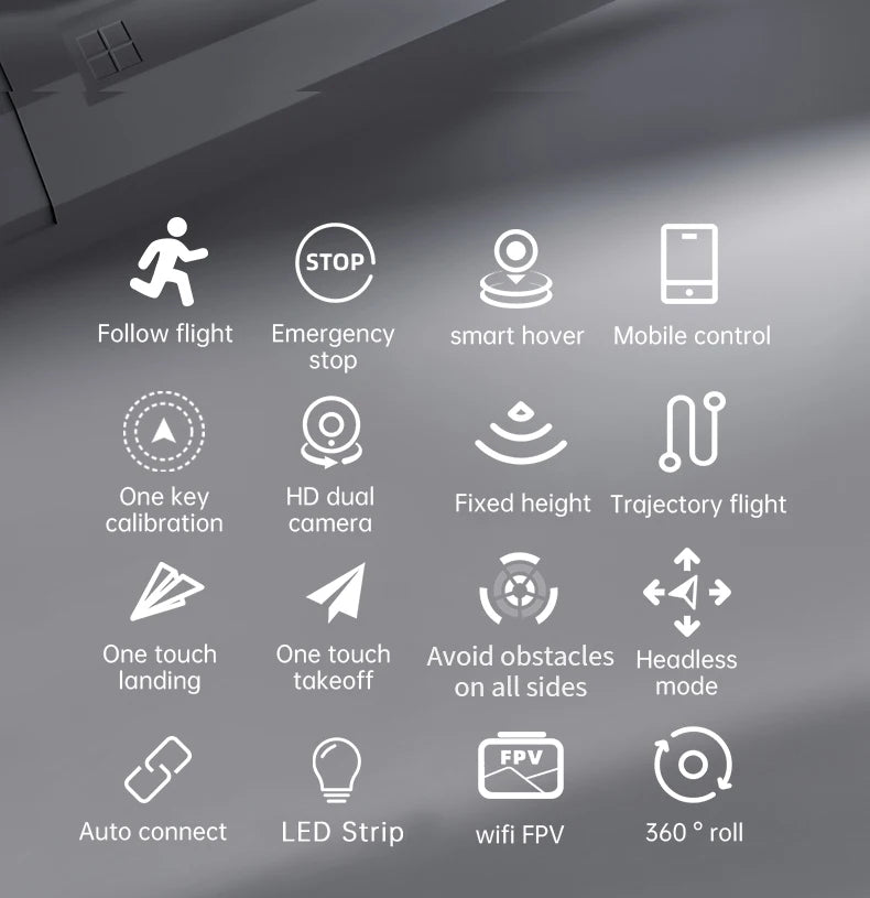 CS9 Drone, stop follow flight emergency smart hover mobile control stop one hd dual