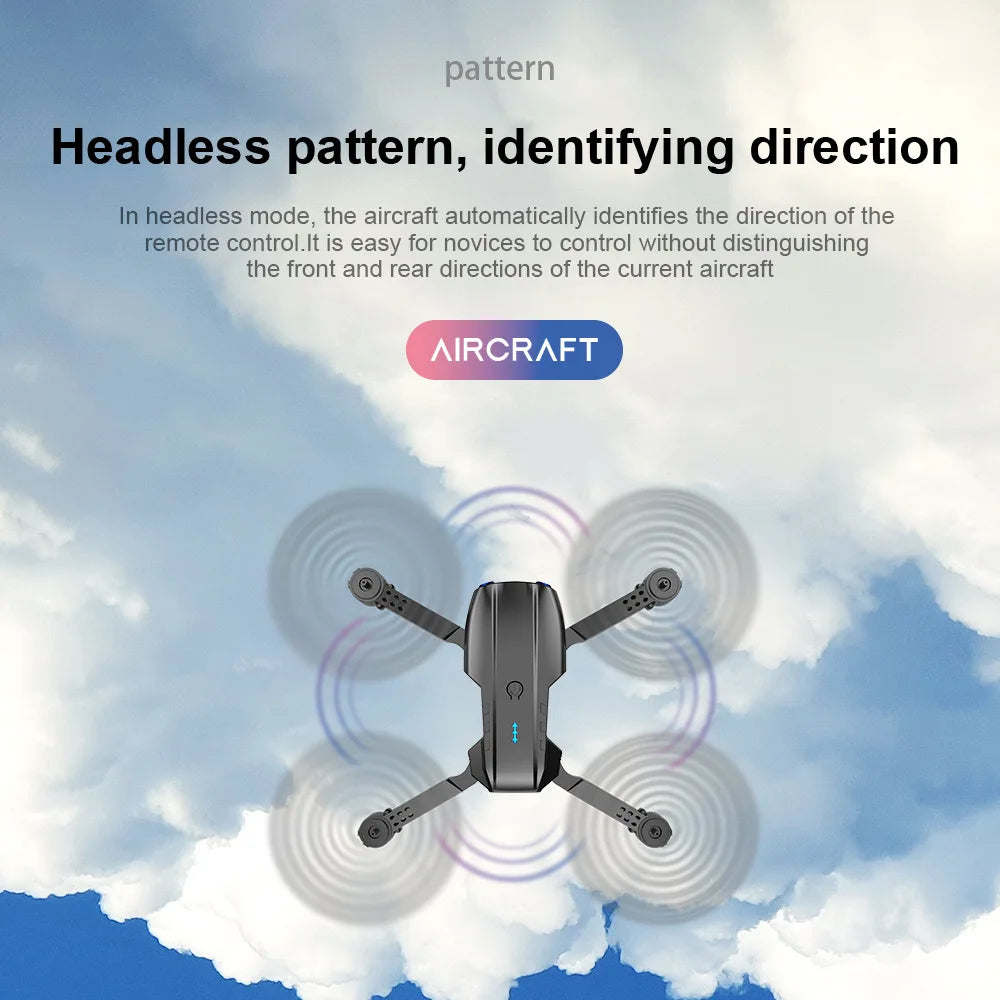 E99 Pro Drone With HD Camera, E99 Pro Drone, headless pattern, identifying direction of the remote control is easy for