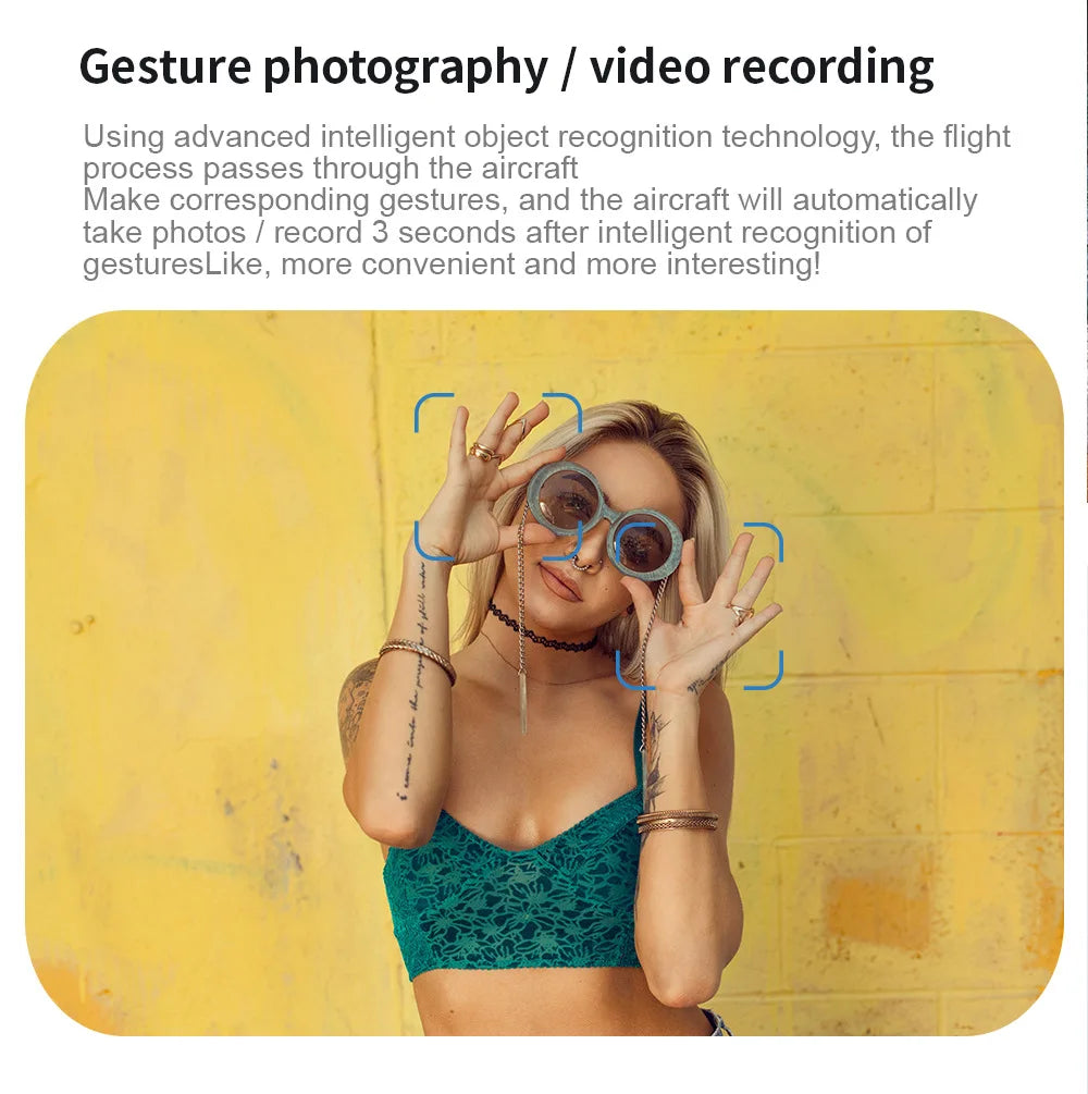 E99 Pro Drone With HD Camera, E99 Pro Drone, gesture photography video recording using advanced intelligent object recognition technology . aircraft will