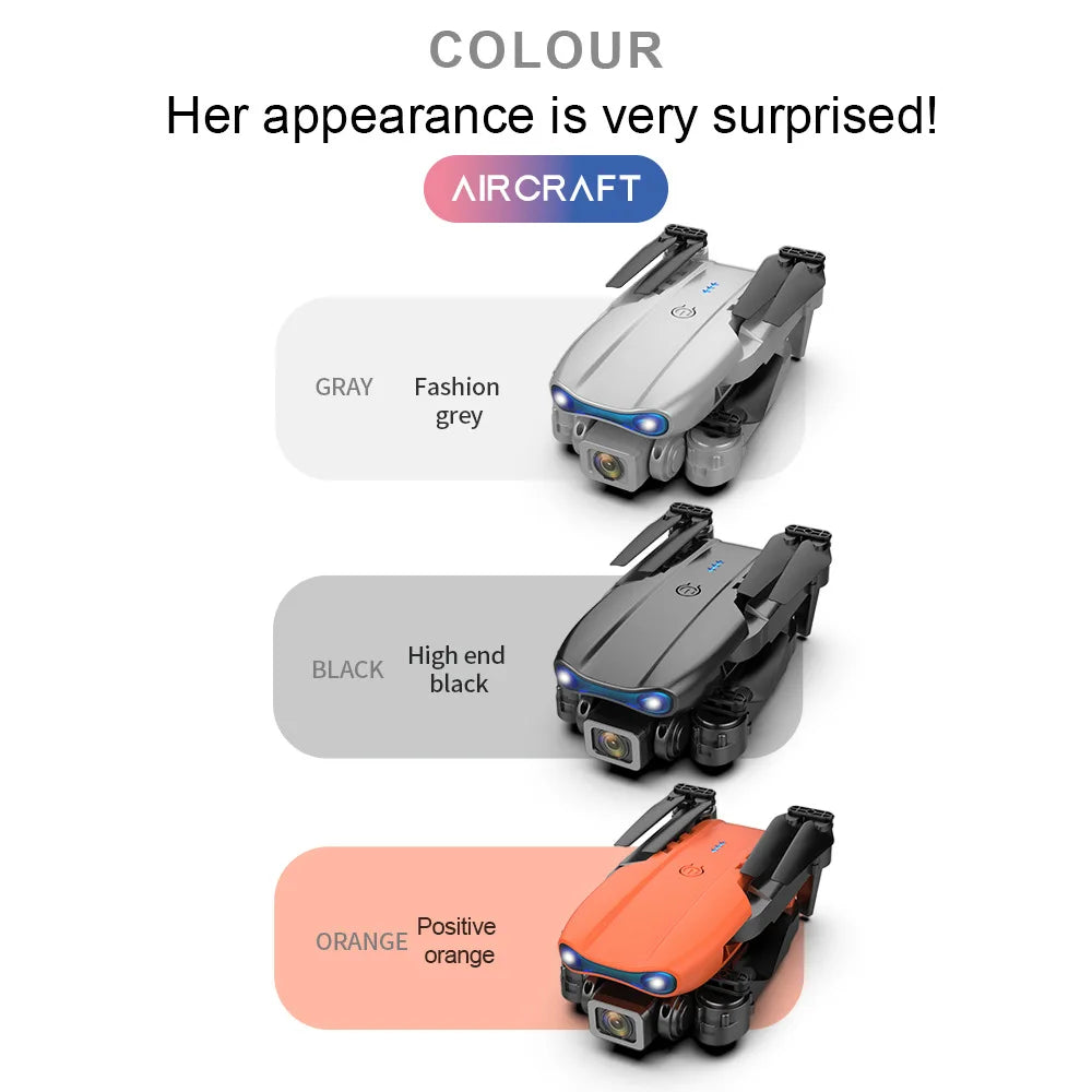 E99 Pro Drone With HD Camera, E99 Pro Drone, color her appearance is surprisedl aircraft gray fashion grey high end black black