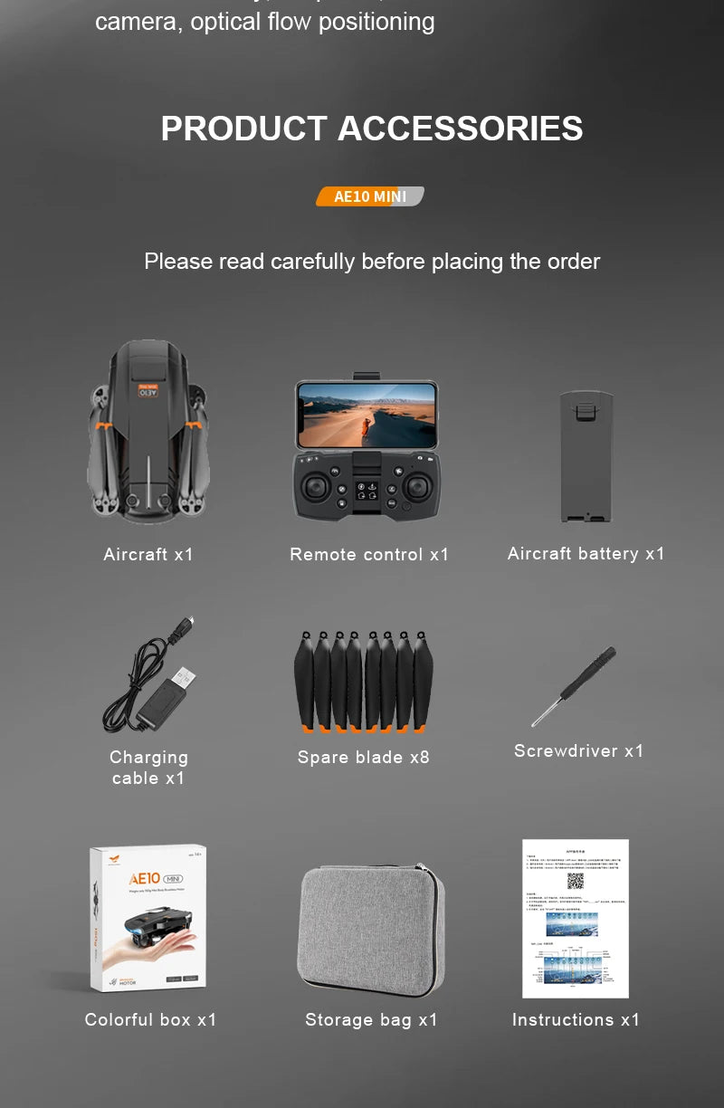 AE10 Drone, please read carefully before placing the order aircraft x1 remote control 