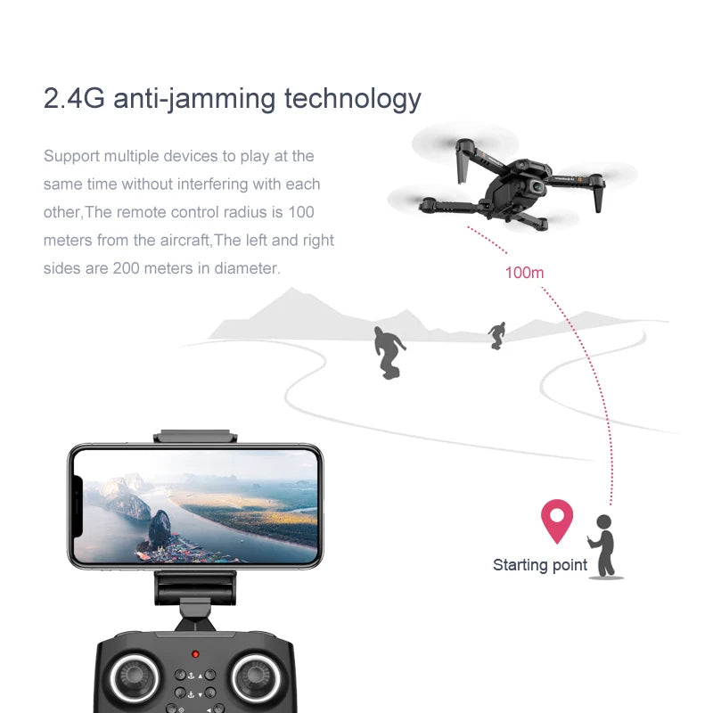 Ls XT6 Mini Drone, 2.4g anti-jamming technology support multiple devices to play