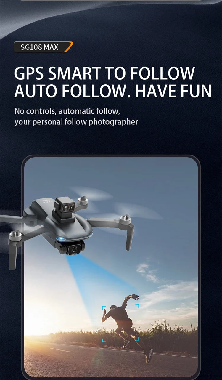 SG108 MAX - 4K Mini Drone, sg1o8 max gps smart to follow