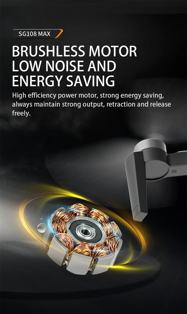 SG108 MAX - 4K Mini Drone, sg108 max brushless motor low noise and energy saving high