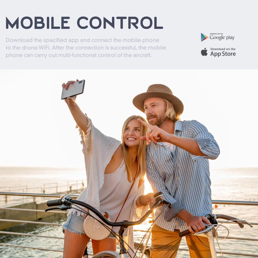 HJ78 Mini Drone, drone control download the specified app and connect the mobile phone google play to