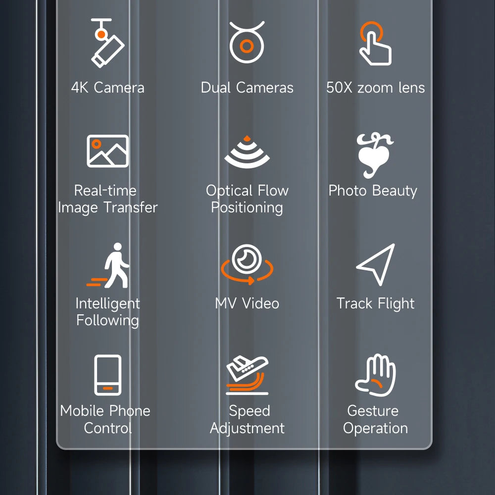 F183 Drone, 4k camera dual cameras 50x zoom lens real-time optical flow