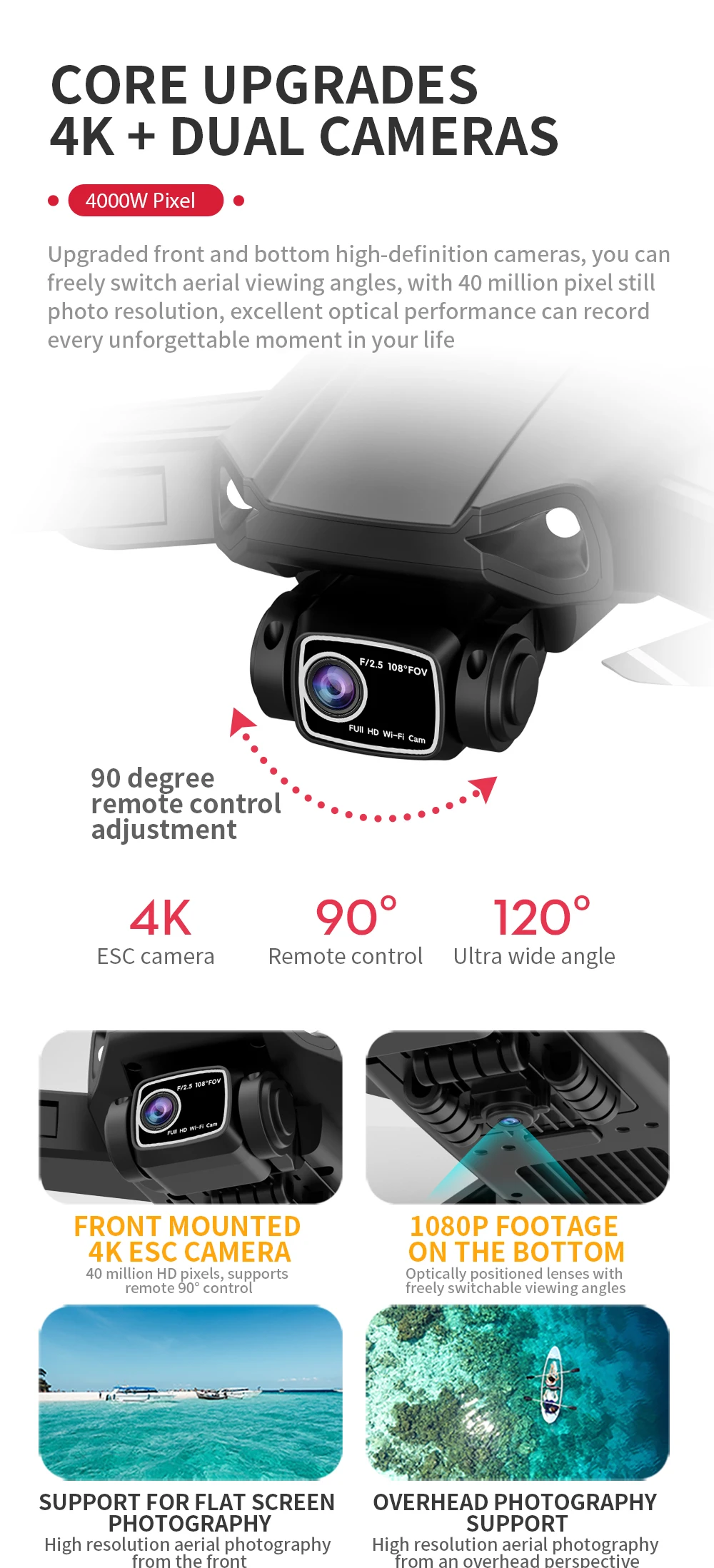L900 PRO SE Drone, follow me mode.the drone will automatically follow and capture you wherever you