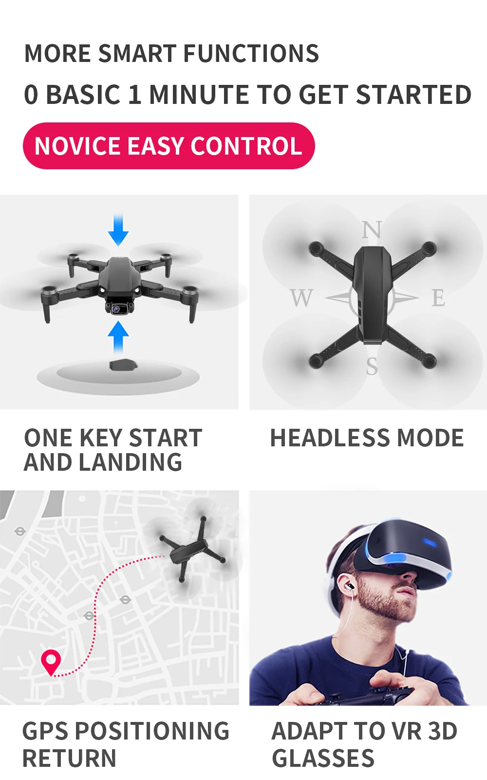 L900 PRO SE Drone, more smart functions 0 basic 1 minute to get started novice easy control