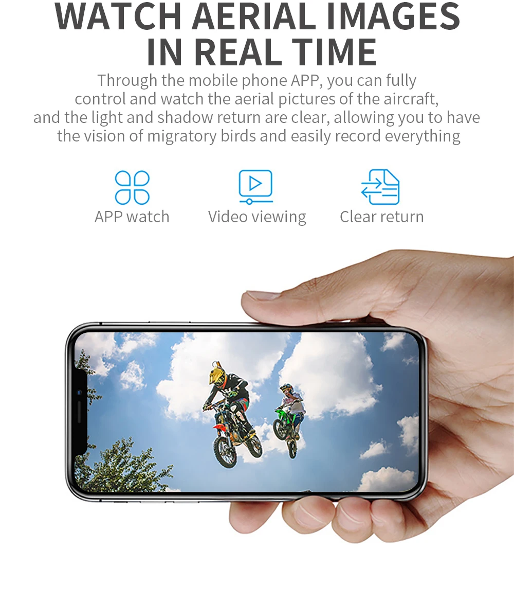 L900 PRO SE Drone, watch the aerial images in real time through the mobile phone app .
