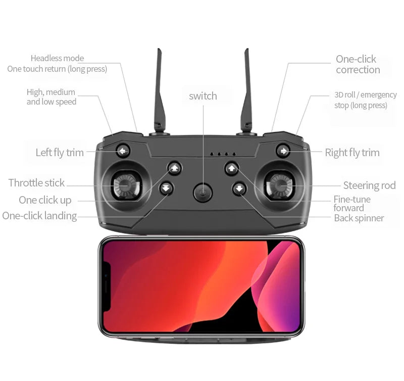 S60 Drone, headless mode one-click one touch retumn (