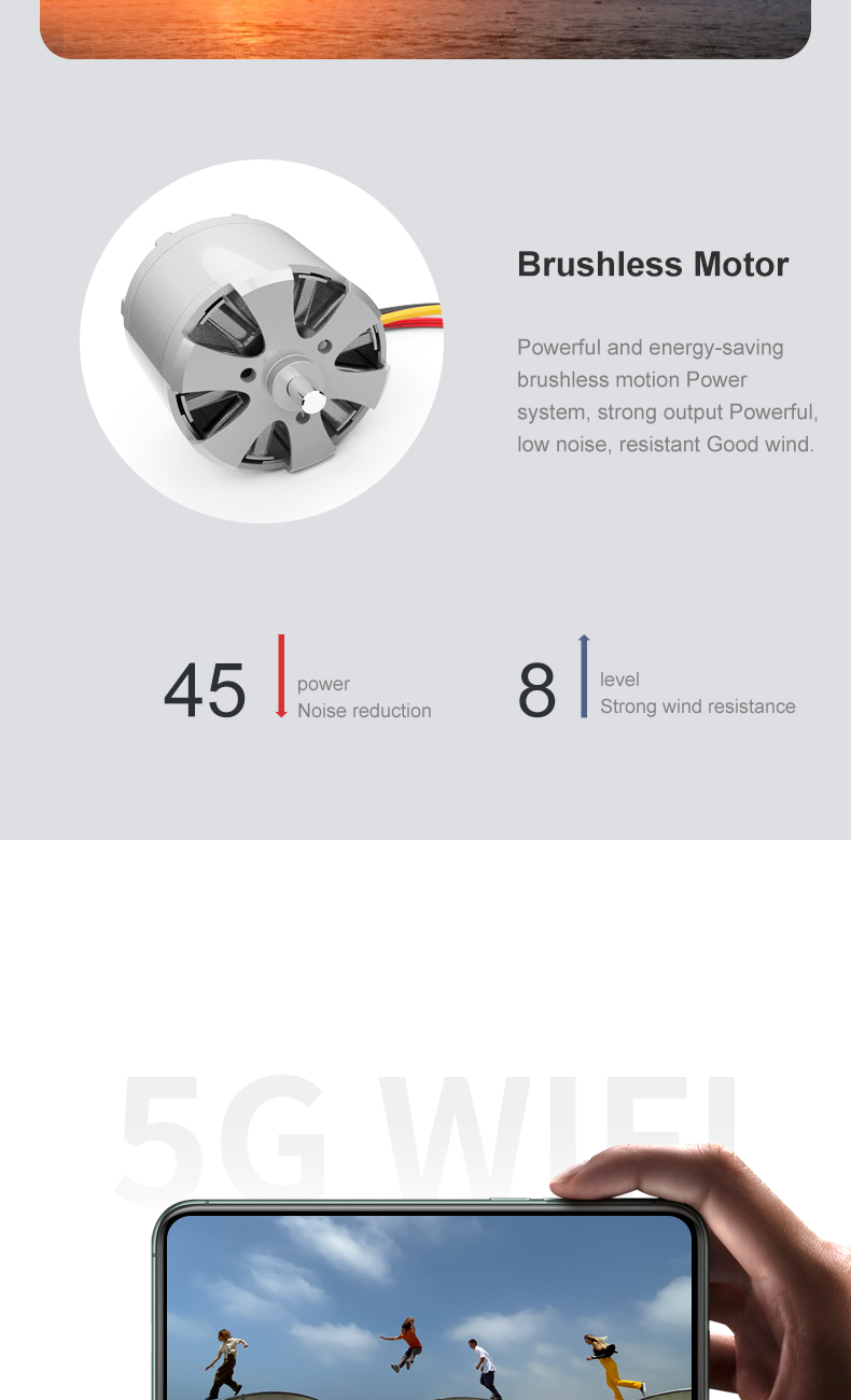 4DRC F8 Drone, brushless motor powerful and energy-saving brushless motion power system 