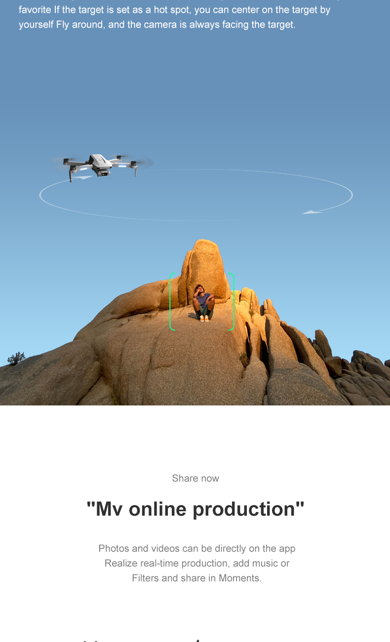 4DRC F8 Drone, share now "mv online production" photos and videos can be directly