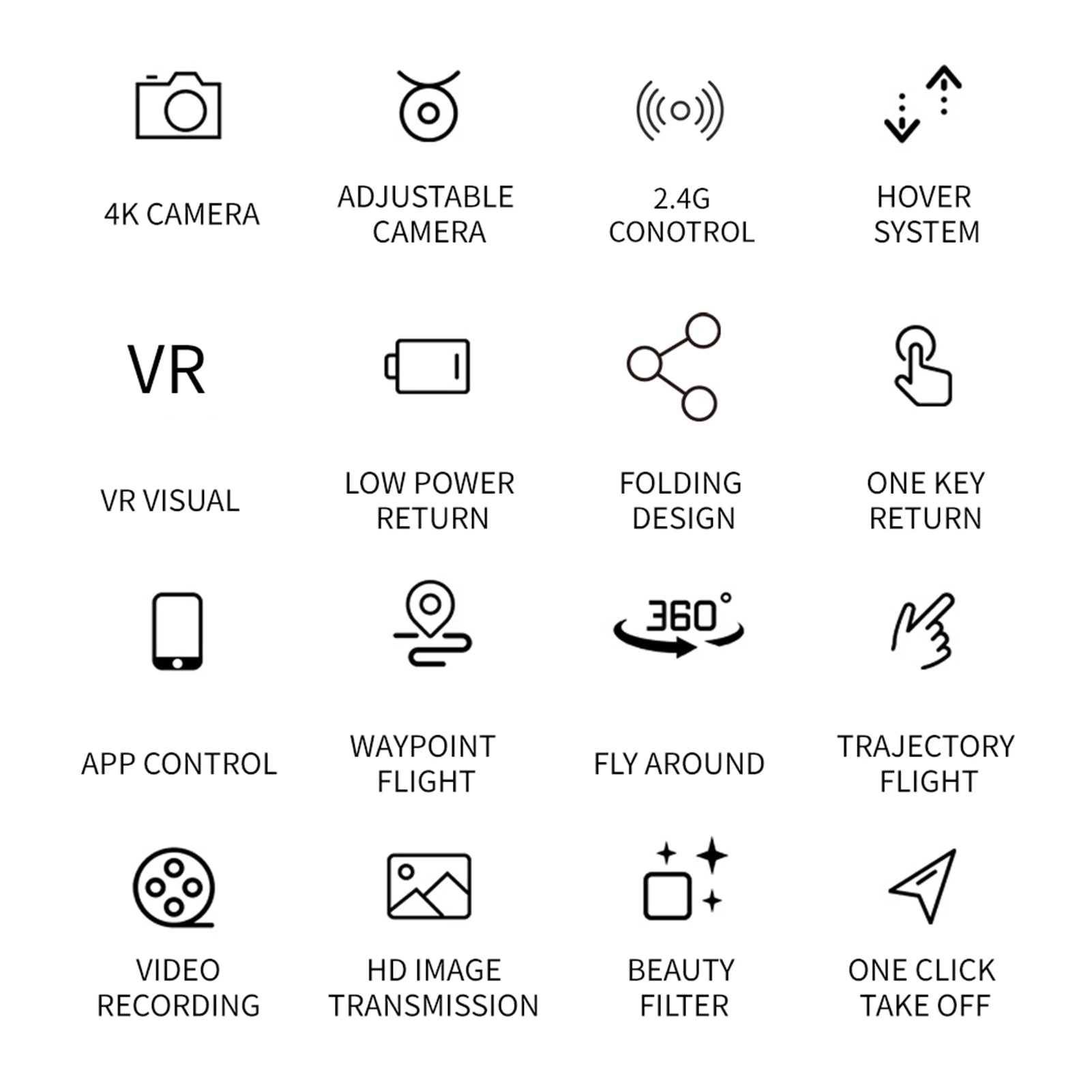 HJ95 Drone, adjustable 2.46 hover 4k camera camera conotrol system .