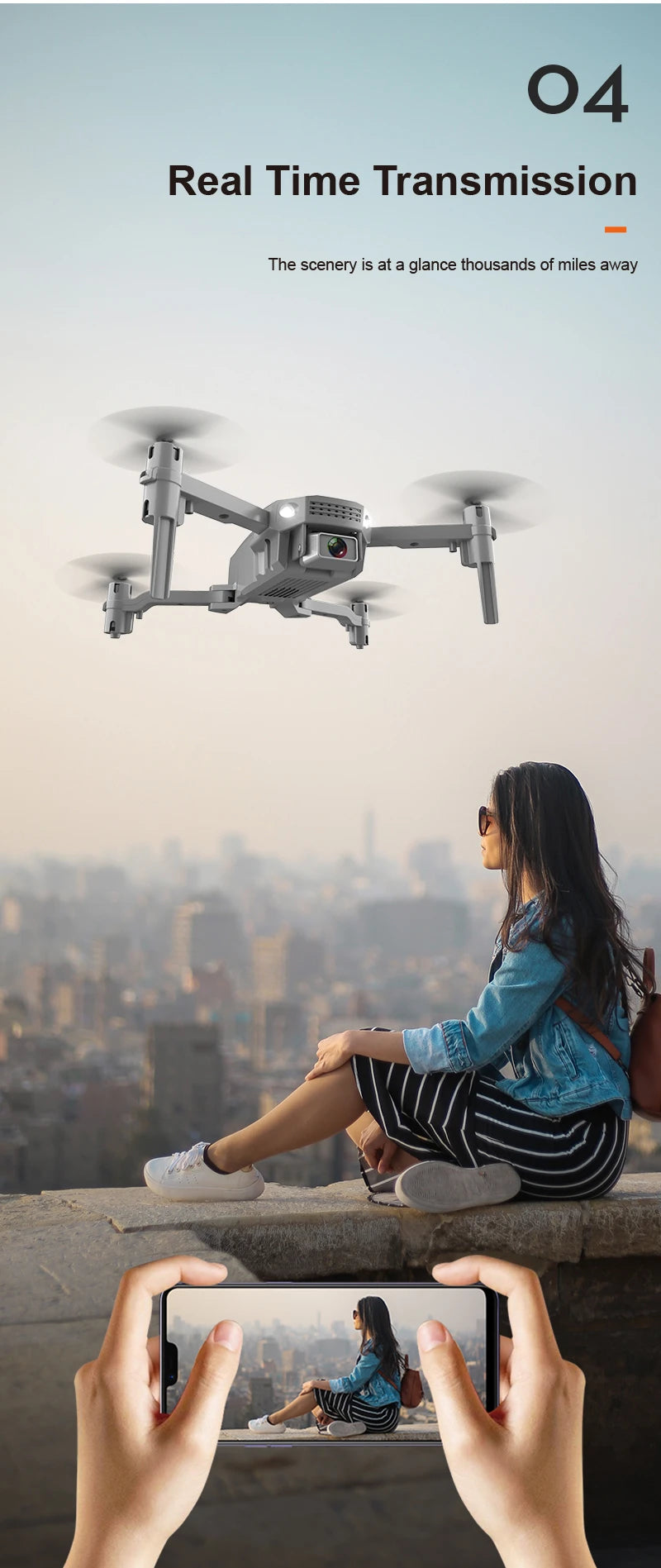 R16 Drone, 04 real time transmission the scenery is thousands of miles away at a