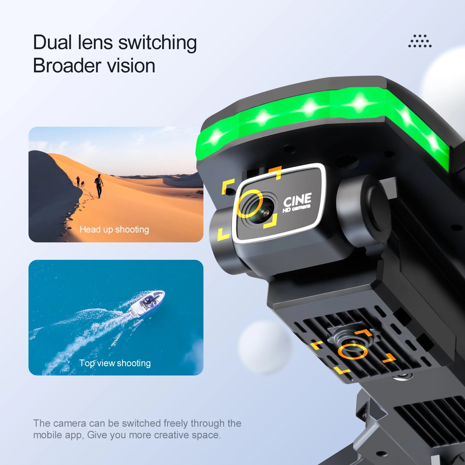 S162 Pro Drone, dual lens switching broader vision hd head up shooting the camera