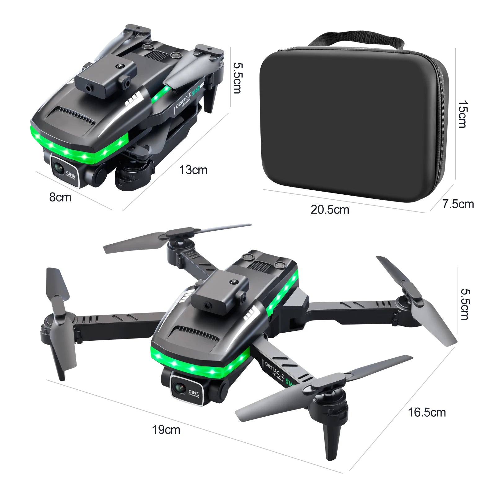 S162 Pro Drone, led lights make the flight more spectacular, especially in the dark .