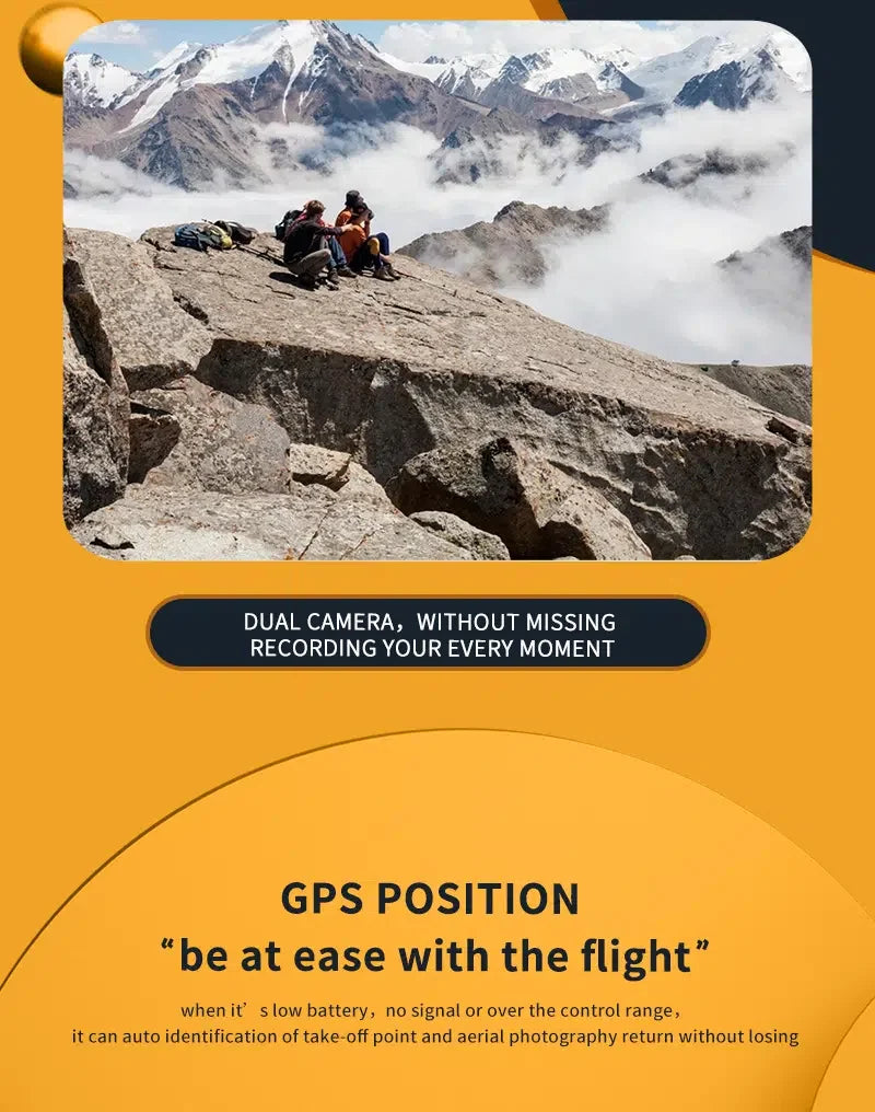 GD93 Pro Max Drone, dual camera, without missing recording your every moment gps position