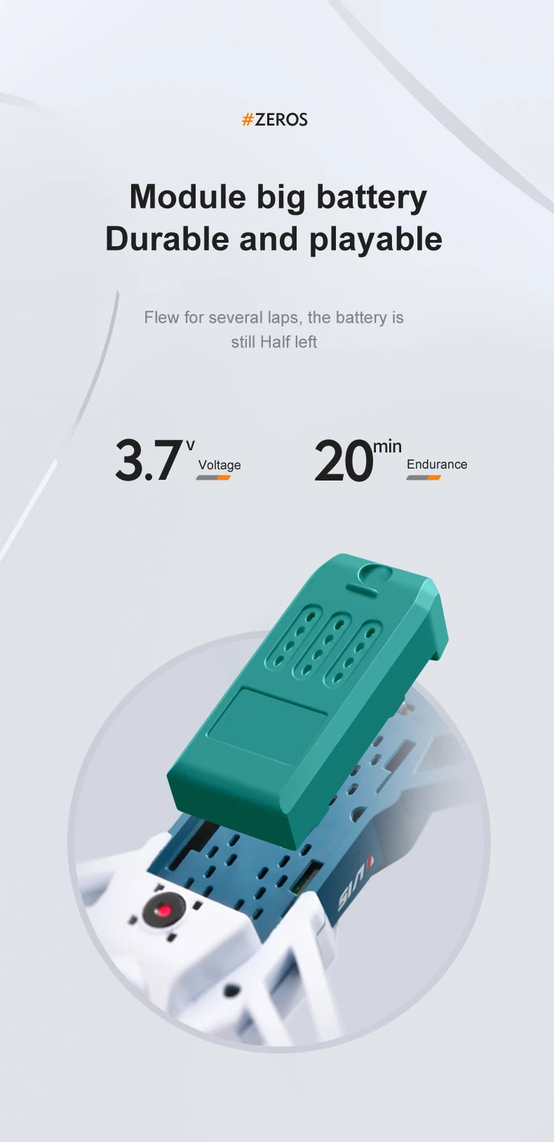 V15 Drone, zeros module big battery durable and playable flew for several lap